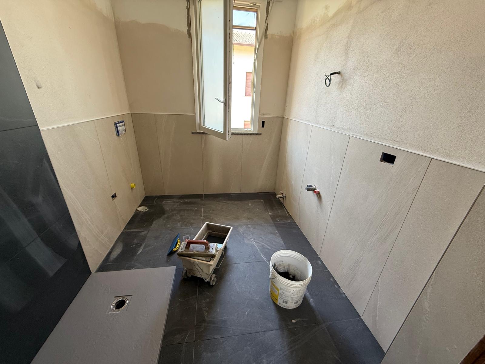 Bagno durante una lavorazione di ristrutturazione