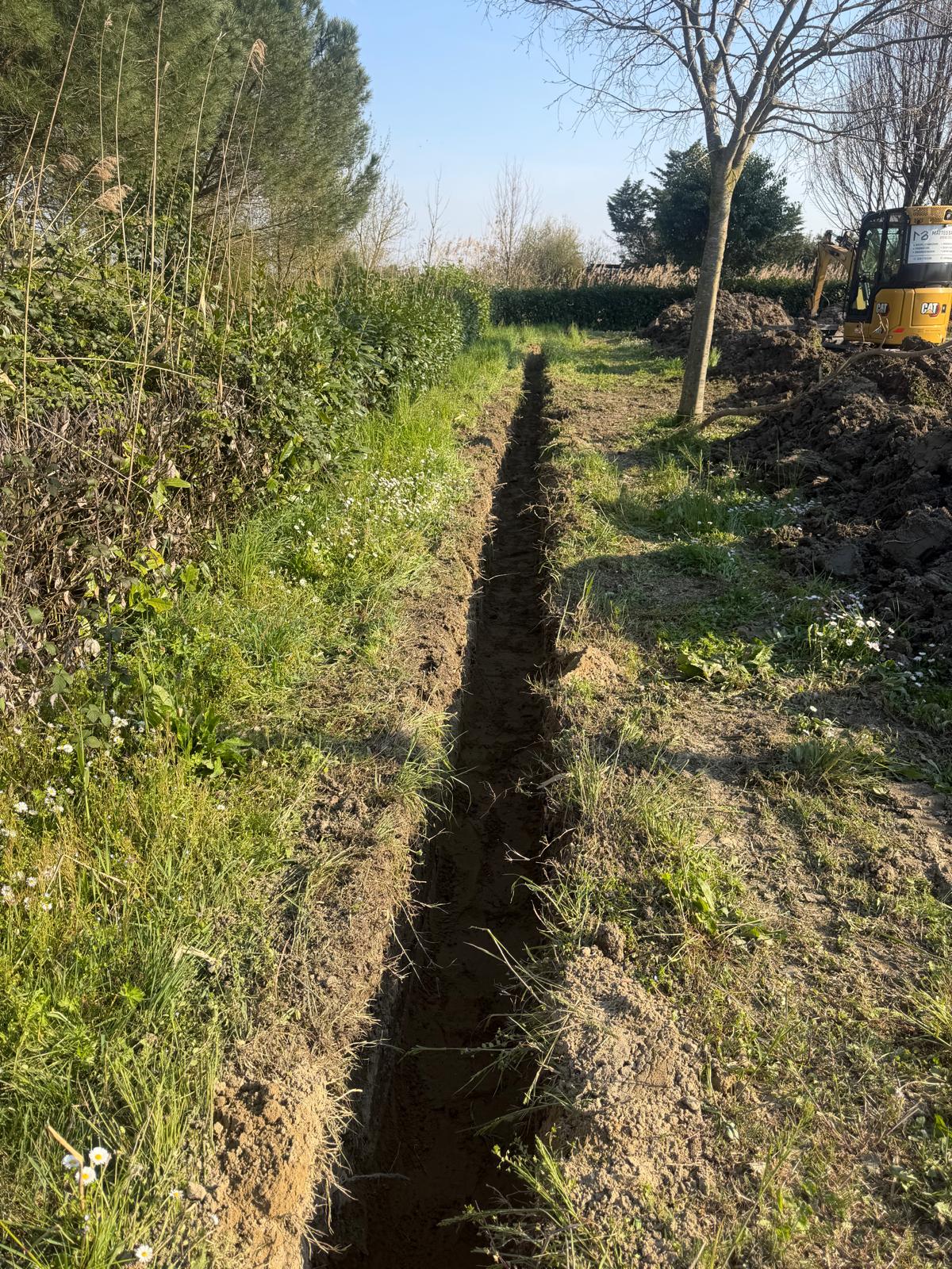 Trincea realizzata durante un lavoro di scavo